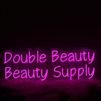 Double Beauty Beauty Supply LED-Neonschild für Kosmetikstudio Friseursalon