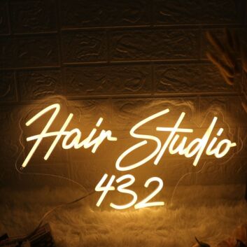 Hair Studio 432 LED-Neonschild für Friseursalon