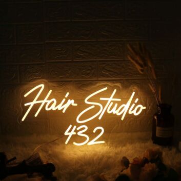 Hair Studio 432 LED-Neonschild für Friseursalon