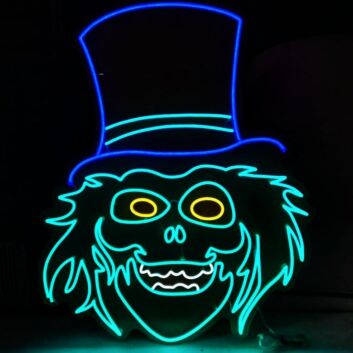Neon Monster Kopf mit Zylinder LED Neonschild