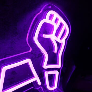 FORSA LED Neonschild mit Faust Symbol Neon Wandlicht für Studio Büro oder moderne Räume