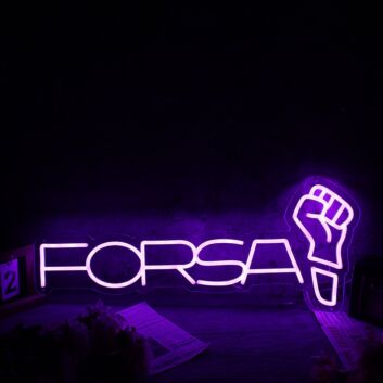 FORSA LED Neonschild mit Faust Symbol Neon Wandlicht für Studio Büro oder moderne Räume