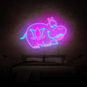 Neon Nilpferd Cartoon LED Neonschild Wanddekoration