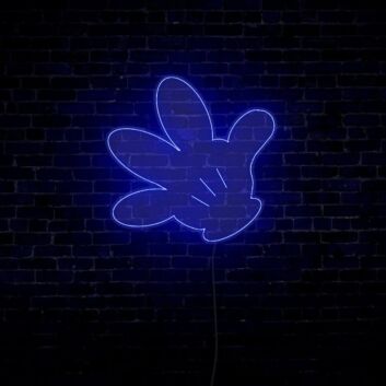 Comic-Hand mit drei ausgestreckten Fingern LED-Neonschild Gaming Wohnzimmer