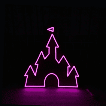 Schloss Silhouette LED-Neonschild für Kinderzimmer Wohnzimmer