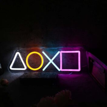 PlayStation Controller Symbole LED-Neonschild für Gamingzimmer Wohnzimmer