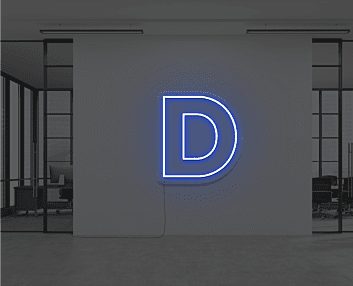 D LED-Neonschild als moderne Wanddekoration
