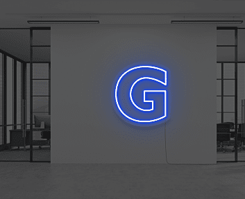 Buchstabe G LED Neonschild für Büro und Arbeitsplatz