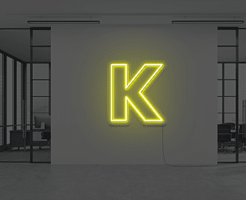 Buchstabe K LED Neonschild für Büro und Wohnzimmer