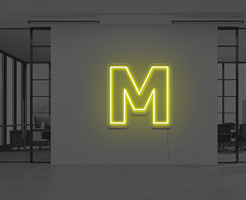 Buchstabe M LED Neonschild für Büro und Wohnzimmer