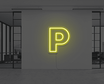 P LED-Neonschild als moderne Wanddekoration