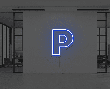 P LED-Neonschild als moderne Wanddekoration