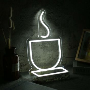 Kaffeetasse mit Dampf LED-Neonschild für Küche oder Café