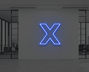 X LED-Neonschild als moderne Wanddekoration