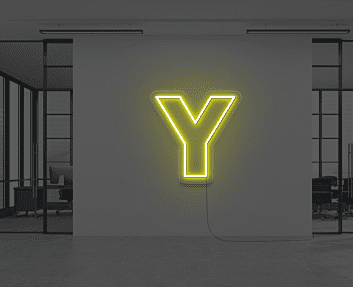 Buchstabe Y LED Neonschild für Büro und Wohnzimmer
