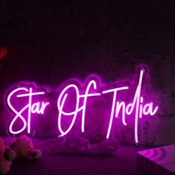 Star Of India LED-Neonschild für Restaurant und Bar