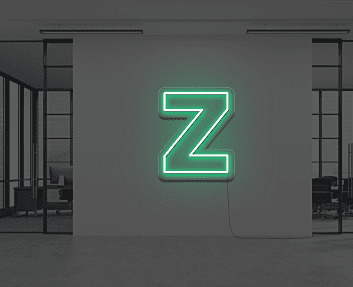 Buchstabe Z LED Neonschild für Büro und Wohnzimmer