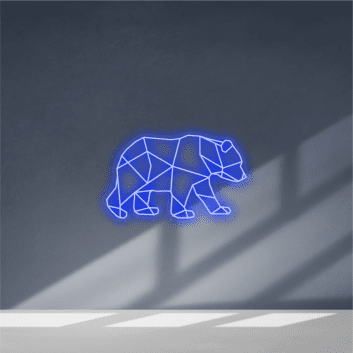 Geometrischer Bär LED-Neonschild Wohnzimmer Büro