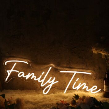 Family Time LED-Neonschild für Wohnzimmer und Familienfeier