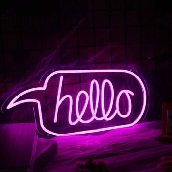 Hello LED Neonschild als Wanddekoration