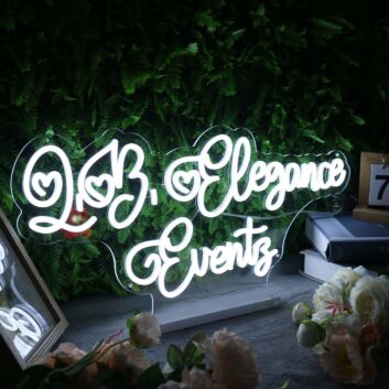 QB Elegance Eventz LED-Neonschild für Event Hochzeit