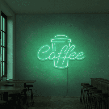 Coffee Kaffeebecher LED-Neonschild für Café und Küche