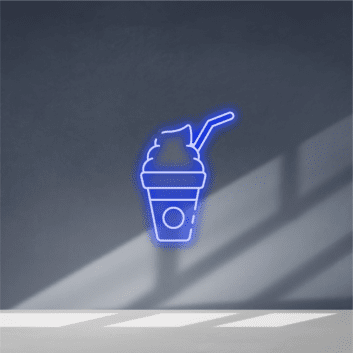 Milchshake Becher mit Strohhalm LED-Neonschild für Café und Eisdiele
