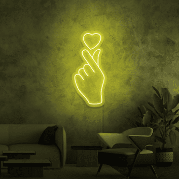 Hand mit Herzsymbol LED-Neonschild Wohnzimmer Schlafzimmer