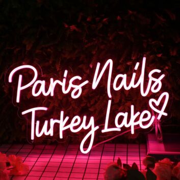 Paris Nails Turkey Lake LED-Neonschild für Nagelstudio Schaufenster
