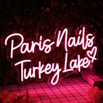 Paris Nails Turkey Lake LED-Neonschild für Nagelstudio Schaufenster