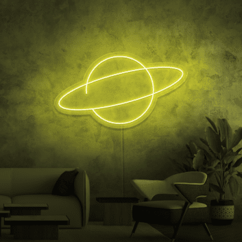 Planet mit Ring LED-Neonschild Wohnzimmer Büro