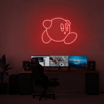 Videospielfigur rund mit Armen und Beinen LED-Neonschild Gaming Zimmer