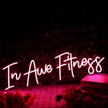 In Awe Fitness LED-Neonschild für Fitnessstudio Sportbereich