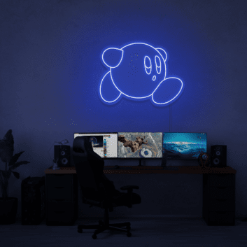 Videospielfigur rund mit Armen und Beinen LED-Neonschild Gaming Zimmer
