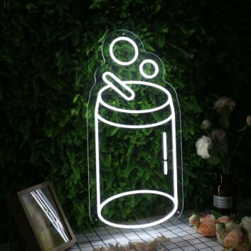 Getränkedose mit Strohhalm LED-Neonschild für Bar oder Café