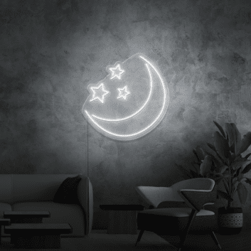Halbmond mit Sternen LED-Neonschild Wohnzimmer Schlafzimmer