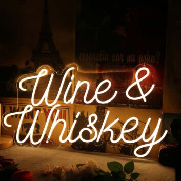 Wine &amp; Whiskey LED-Neonschild Bar Wohnzimmer