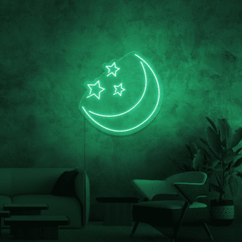 Halbmond mit Sternen LED-Neonschild Wohnzimmer Schlafzimmer