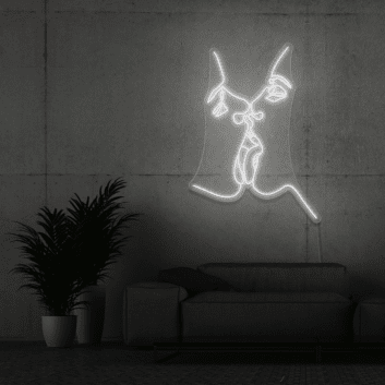 Kuss Gesichter Linienkunst LED-Neonschild Wohnzimmer Schlafzimmer