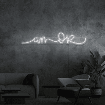 Amor LED Neon Schriftzug als moderne Wanddekoration
