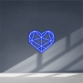 Geometrisches Herz LED-Neonschild für Wohnzimmer Schlafzimmer