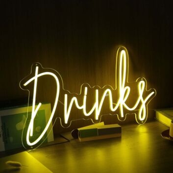 Drinks Neon Schild für Bar Club und Party