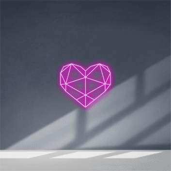 Geometrisches Herz LED-Neonschild für Wohnzimmer Schlafzimmer
