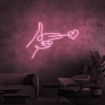 Hand mit Herzsymbol LED-Neonschild Wohnzimmer Schlafzimmer