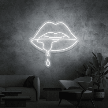 Lippen mit Tropfen LED-Neonschild Bar Wohnzimmer