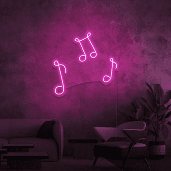 Musiknoten LED-Neonschild für Wohnzimmer oder Musikstudio