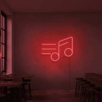 Musiknote mit Bewegungslinien LED-Neonschild für Bar und Musikstudio