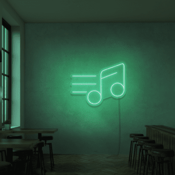 Musiknote mit Bewegungslinien LED-Neonschild für Bar und Musikstudio