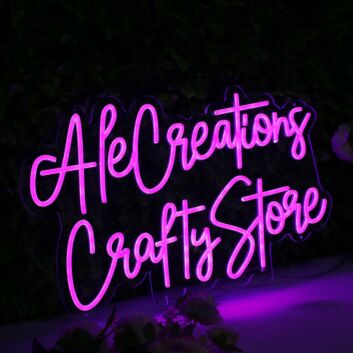 Ale Creations Crafty Store Pink Neon Sign
