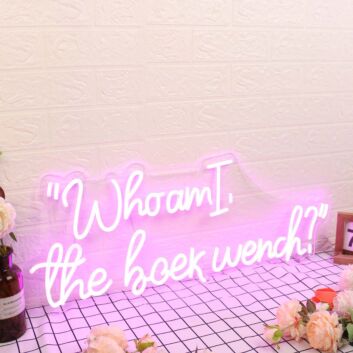 Who Am I The Beer Wench Pink Neon Sign